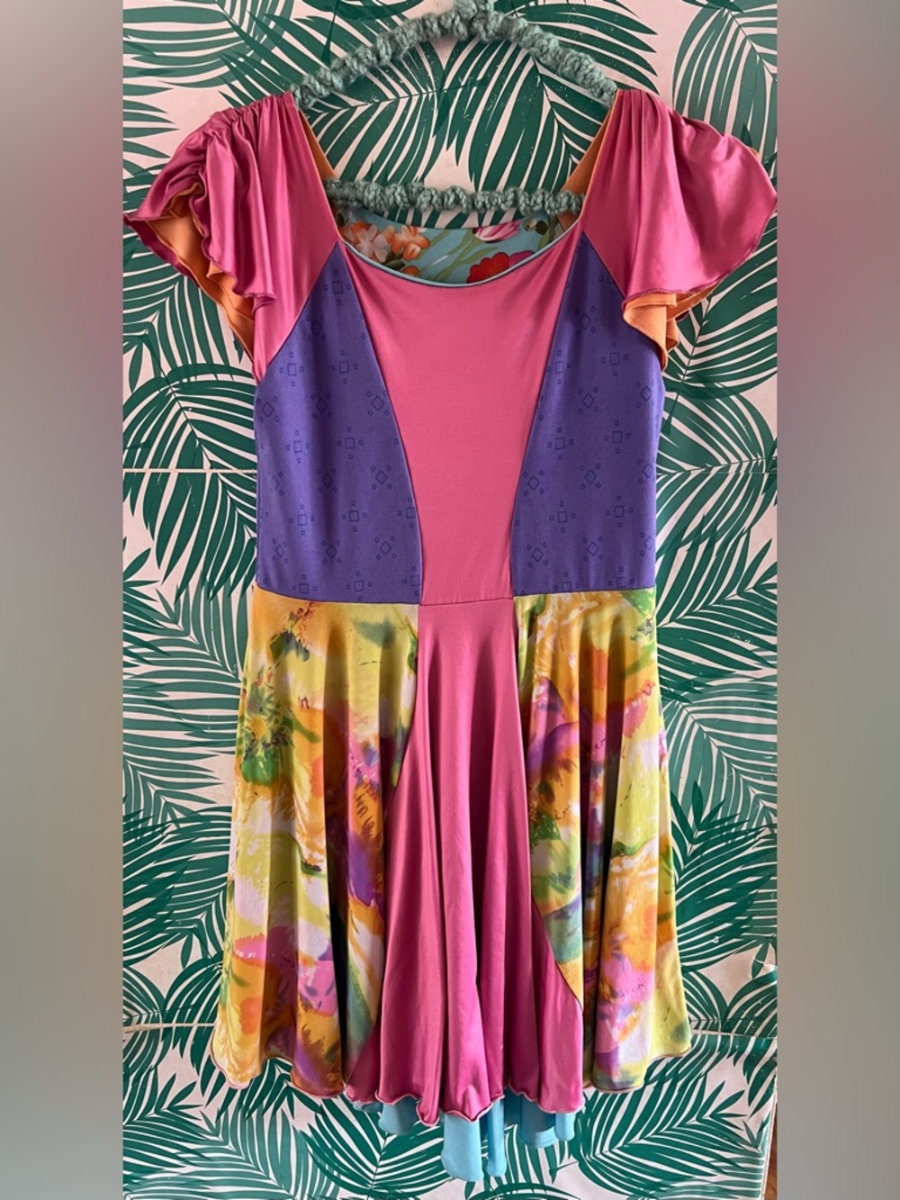 Twirlable Tie-Dye Skirt w/ pink & purple  by TwirlyGirl reversible dress sz 12